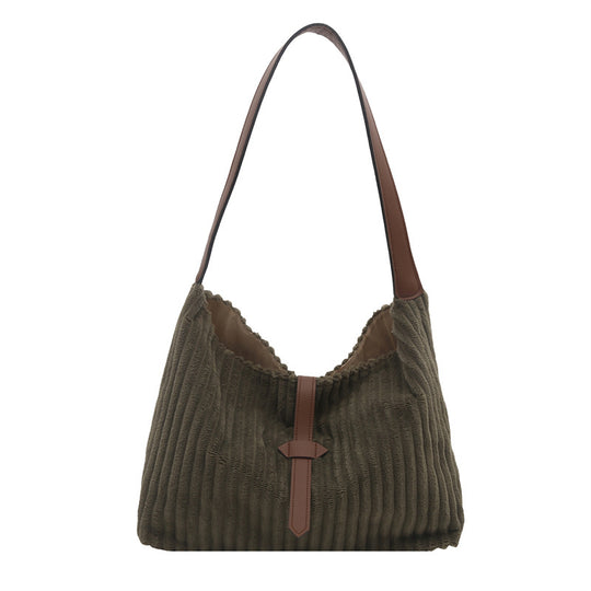 Damen Hobo-Tasche mit luxuriösem Rippenmuster und eleganter Lederakzent Nord Taschen