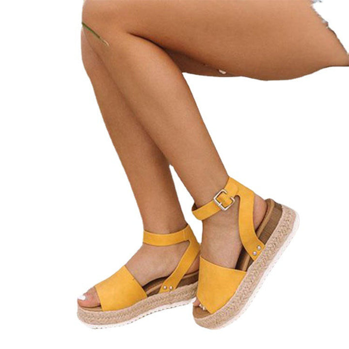 Damen Espadrille-Sandalen mit elegantem Schnallenverschluss und weichem Fußbett