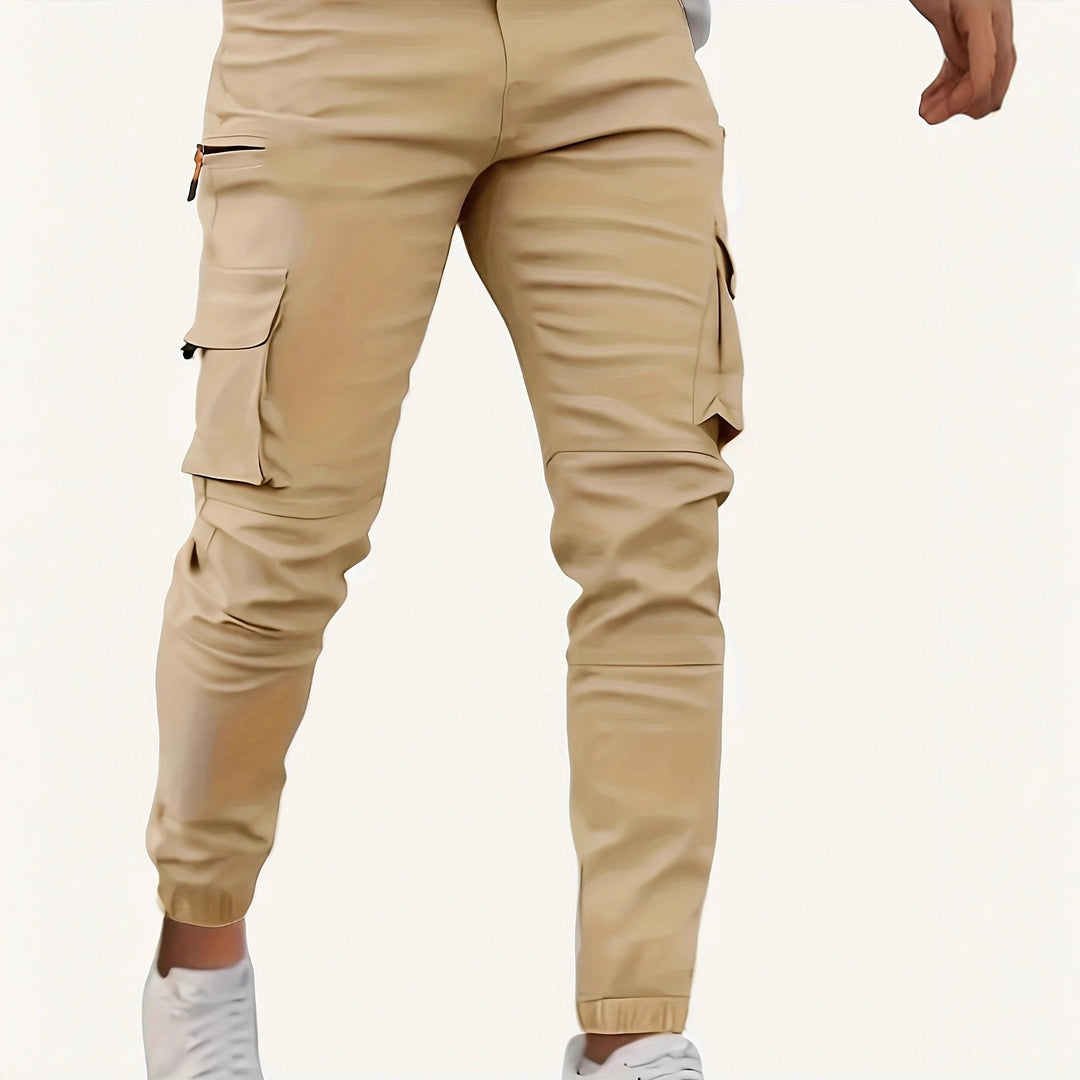 Herren Tapered Cargo-Jogginghose mit Reißverschluss- und Klappentaschen Nord Taschen