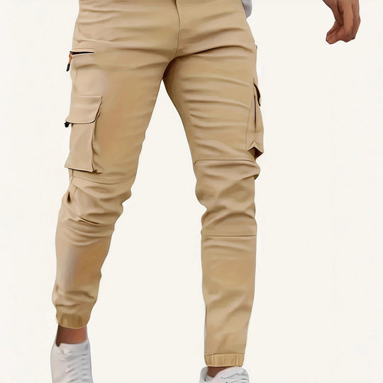 Herren Tapered Cargo-Jogginghose mit Reißverschluss- und Klappentaschen Nord Taschen