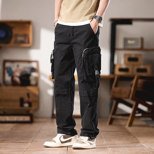 Herren Multifunktionale Cargo‑Hose im Utility‑Style mit großen Klapp‑ und Reißverschlusstaschen, Kordelabschluss und robustem Twill Nord Taschen