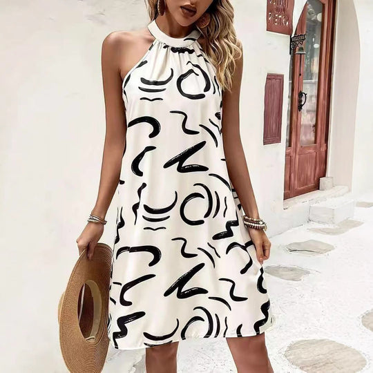 Damen Sommerkleid mit modernem Muster Nord Taschen