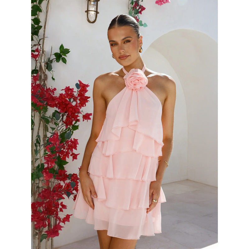 Damen Sommerliches Wickelkleid mit schönen Rüschendetails