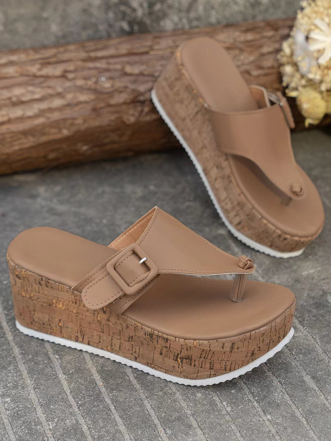 Damen Wedge-Sandaletten mit komfortablem Korkfußbett und verstellbarem Riemen Nord Taschen