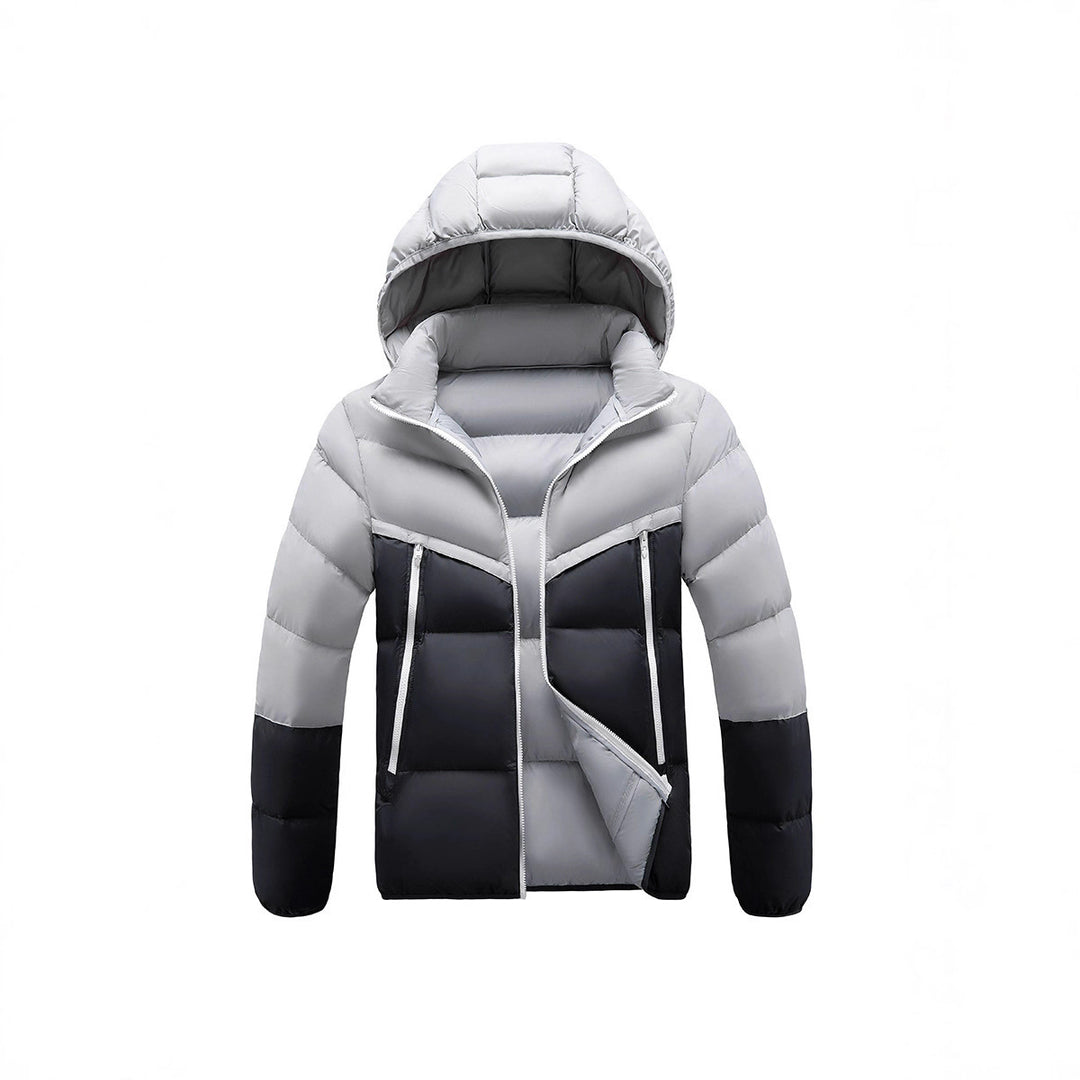 Herren Leichte Steppjacke mit Kapuze und zweifarbiger Blockoptik Nord Taschen