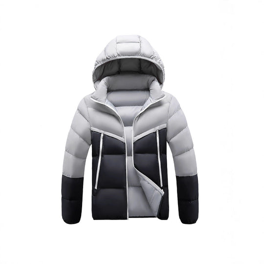Herren Leichte Steppjacke mit Kapuze und zweifarbiger Blockoptik Nord Taschen