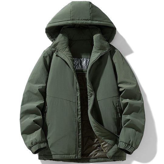 Herren Gepolsterte Thermo-Winterjacke mit Kapuze, wasserabweisender Außenhaut und Reißverschlusstaschen Nord Taschen