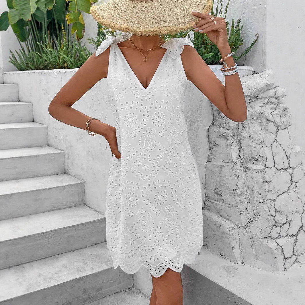 Damen Sommerliches Kleid mit verspieltem Cut-Out und Schleifendetails