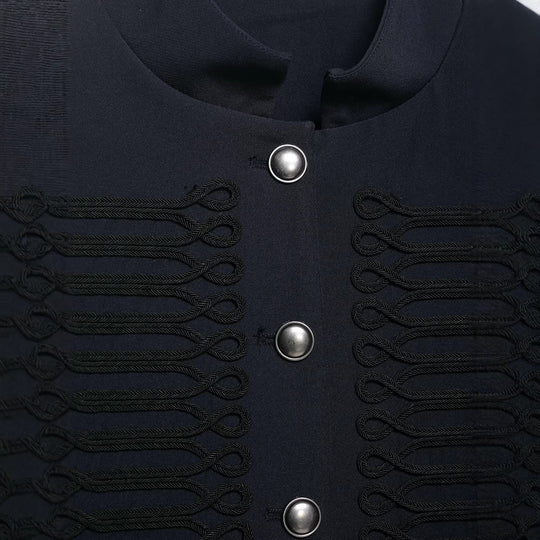Damen Cropped militärinspirierte Kurzjacke mit Stehkragen und Zierkordeln Nord Taschen
