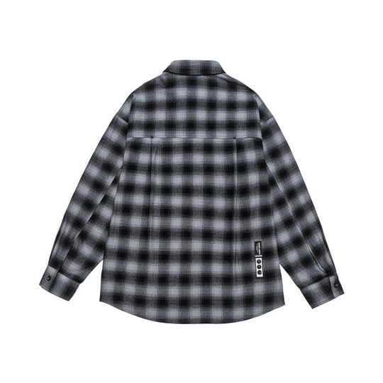 Herren Lässiges Karomuster-Flanellhemd im Oversized-Worker-Stil mit Brustpattentasche und abgerundetem Saum Nord Taschen
