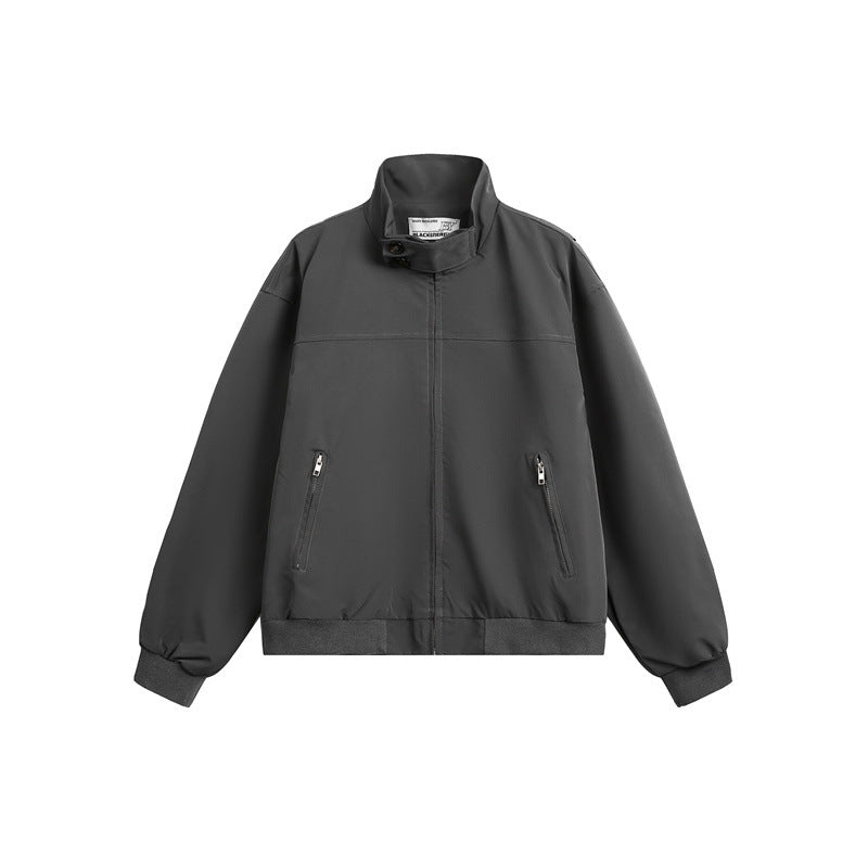 Herren Urbaner Microfaser-Blouson mit Stehkragen, verdeckter Knopfleiste und Reißverschlusstaschen Nord Taschen