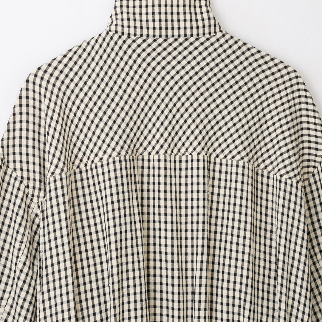 Damen Karo-Overshirt mit Stehkragen und kastiger Cropped-Silhouette Nord Taschen