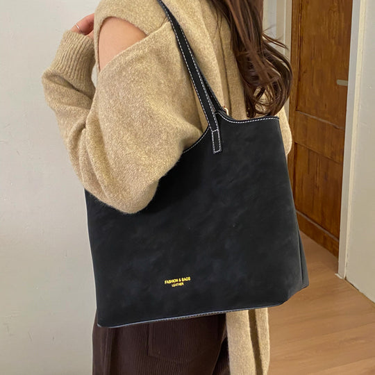 Damen elegante Umhängetasche aus weichem Wildleder Nord Taschen