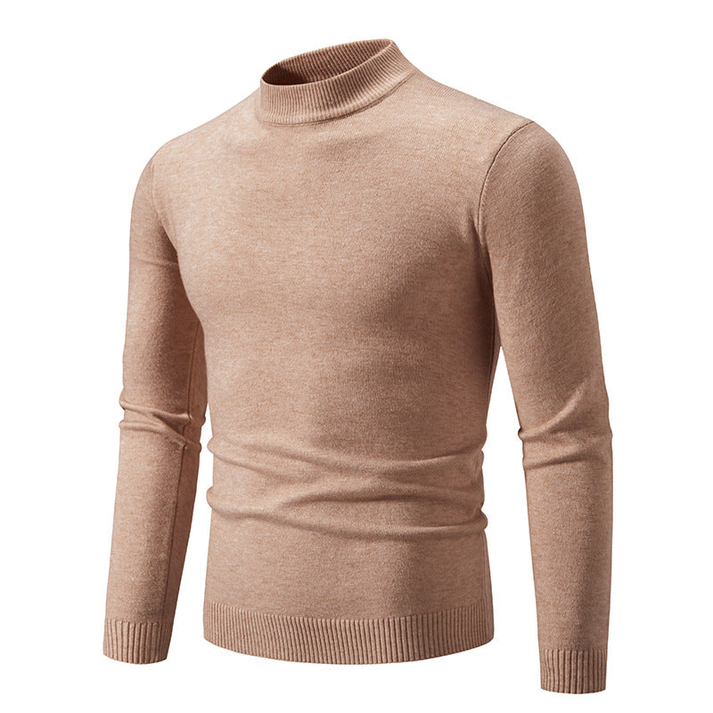 Herren Schmal geschnittener Feinstrick‑Mockneck‑Pullover mit geripptem Kragen und Saum Nord Taschen