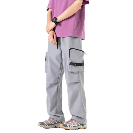 Herren Weite Utility-Cargohose mit großvolumigen Klappentaschen und Kordelzugbund Nord Taschen