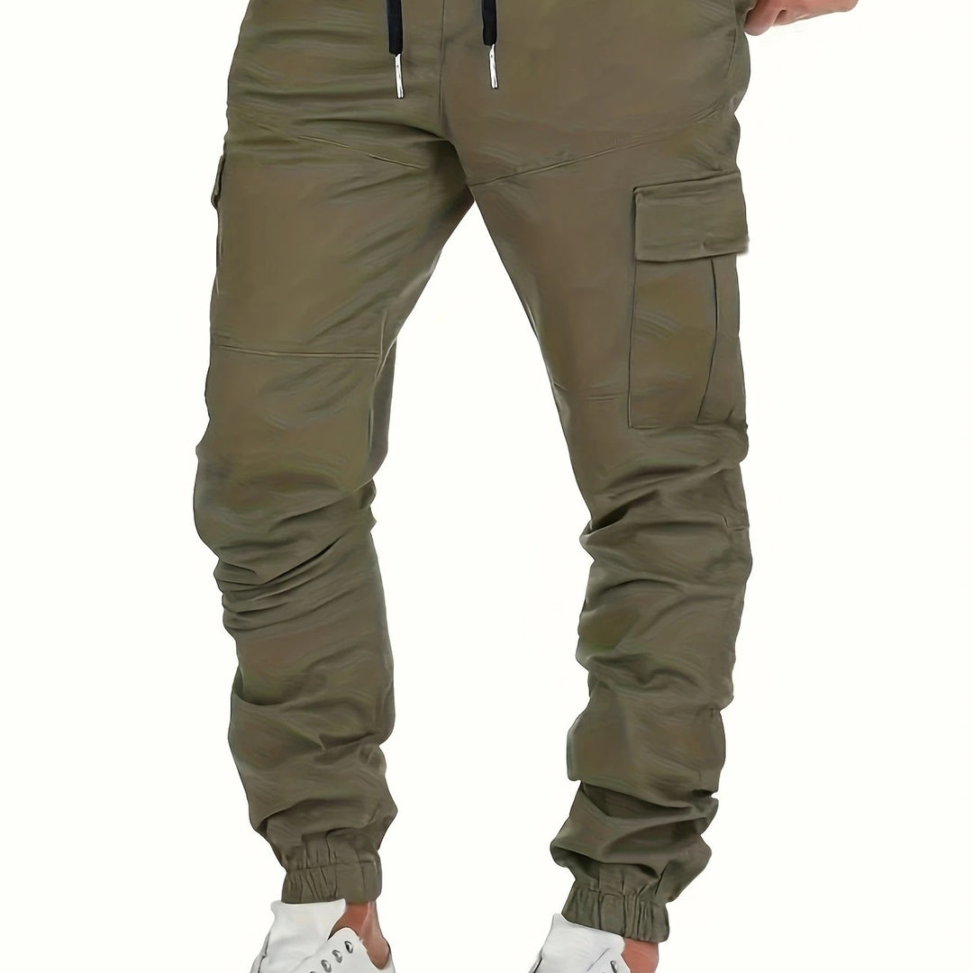Herren Cargo-Jogginghose mit Tunnelzug, elastischen Bündchen und großen Klappentaschen Nord Taschen