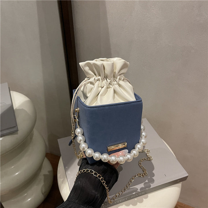 Damen elegante Beuteltasche mit Ketten- und Perlendesign Nord Taschen
