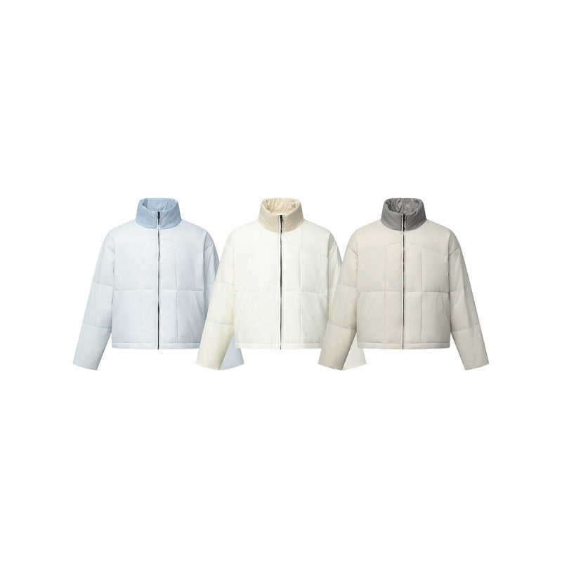 Unisex Boxy-Pufferjacke mit Stehkragen in Kontrastoptik und quadratischer Steppung Nord Taschen
