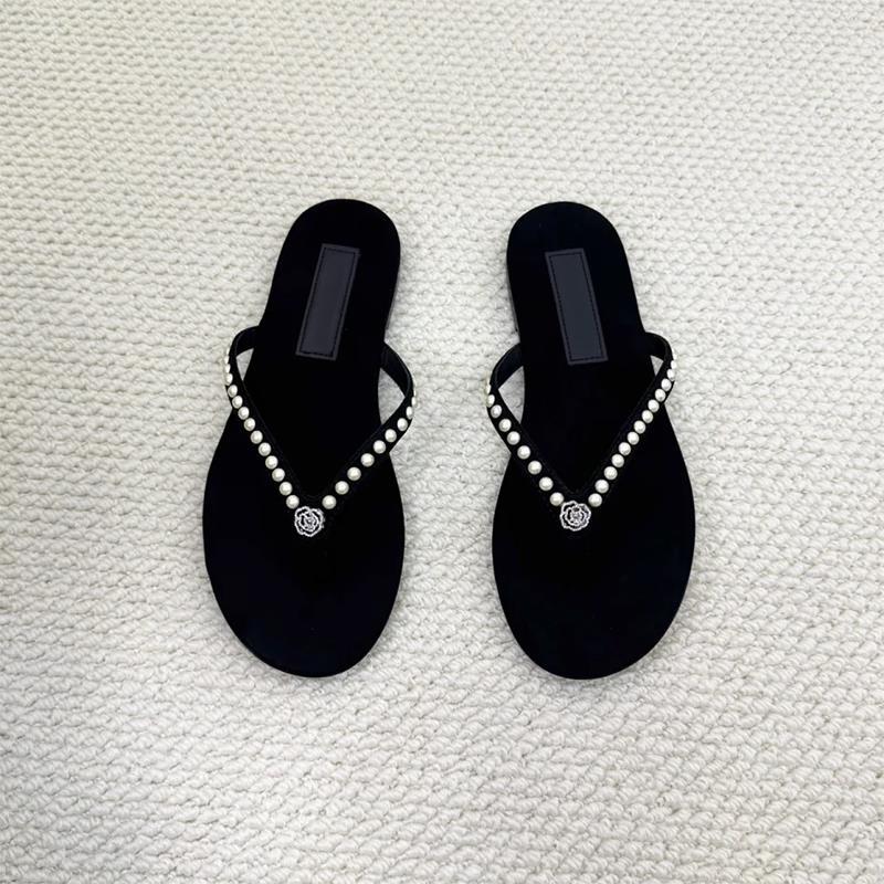 Damen Zehentrenner-Sandalen mit dekorativem Perlenschmuck und komfortablem Fußbett Nord Taschen