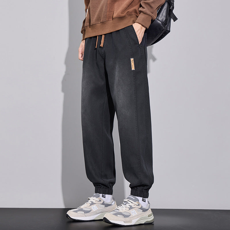 Herren Relaxed-Fit Jogginghose im Denim‑Look mit elastischem Bund, Tunnelzug und geripptem Beinabschluss Nord Taschen