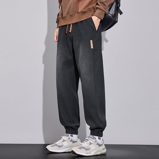 Herren Relaxed-Fit Jogginghose im Denim‑Look mit elastischem Bund, Tunnelzug und geripptem Beinabschluss Nord Taschen