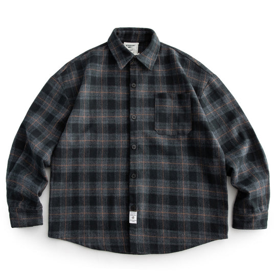 Herren Kariertes Overshirt‑Hemdjacke im Boxy‑Relaxed‑Schnitt Nord Taschen
