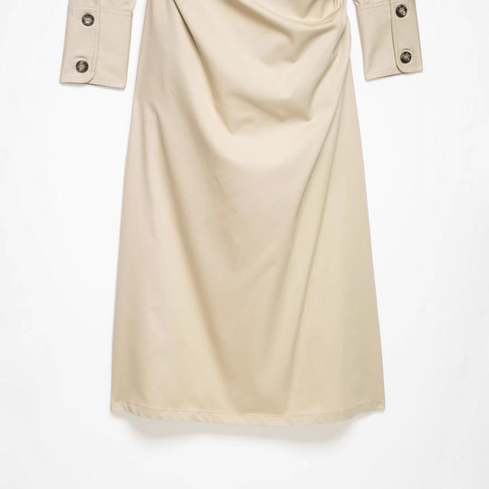 Damen Hemdblusenkleid im Utility‑Stil mit Taillen‑Wickel und Pattentaschen Nord Taschen