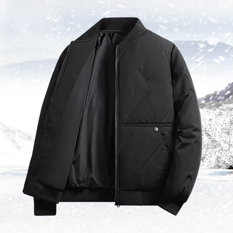 Herren Gepolsterte Thermo-Bomberjacke mit Stehkragen, Reißverschluss & isolierender Wattierung Nord Taschen
