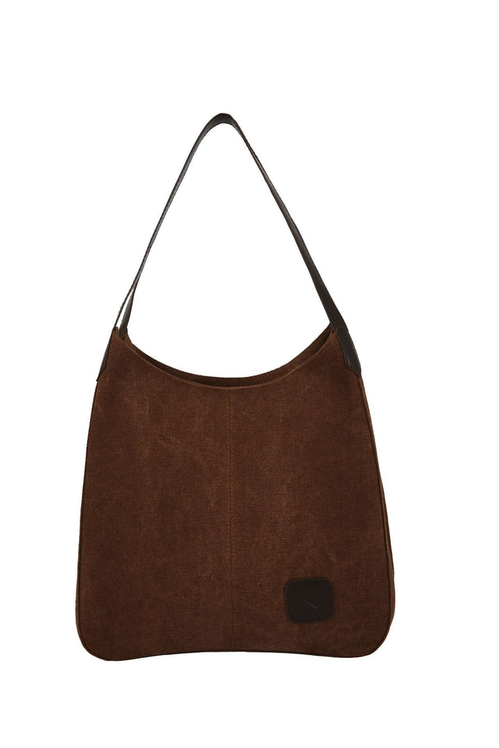 Damen Schultertasche aus strapazierfähigem Canvas mit eleganten Lederakzenten Nord Taschen