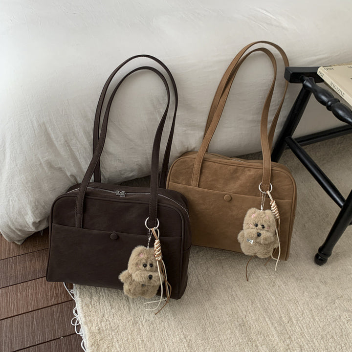 Damen elegante Handtasche mit charmantem Teddy-Anhänger Nord Taschen