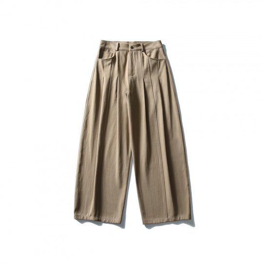 Damen Weite hochtaillierte Culotte-Hose mit Bundfalten und Eingrifftaschen Nord Taschen