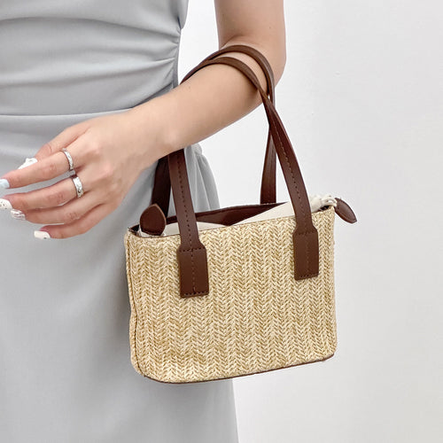 Damen Tasche aus geflochtenem Material mit verstellbarem Zugverschluss Nord Taschen