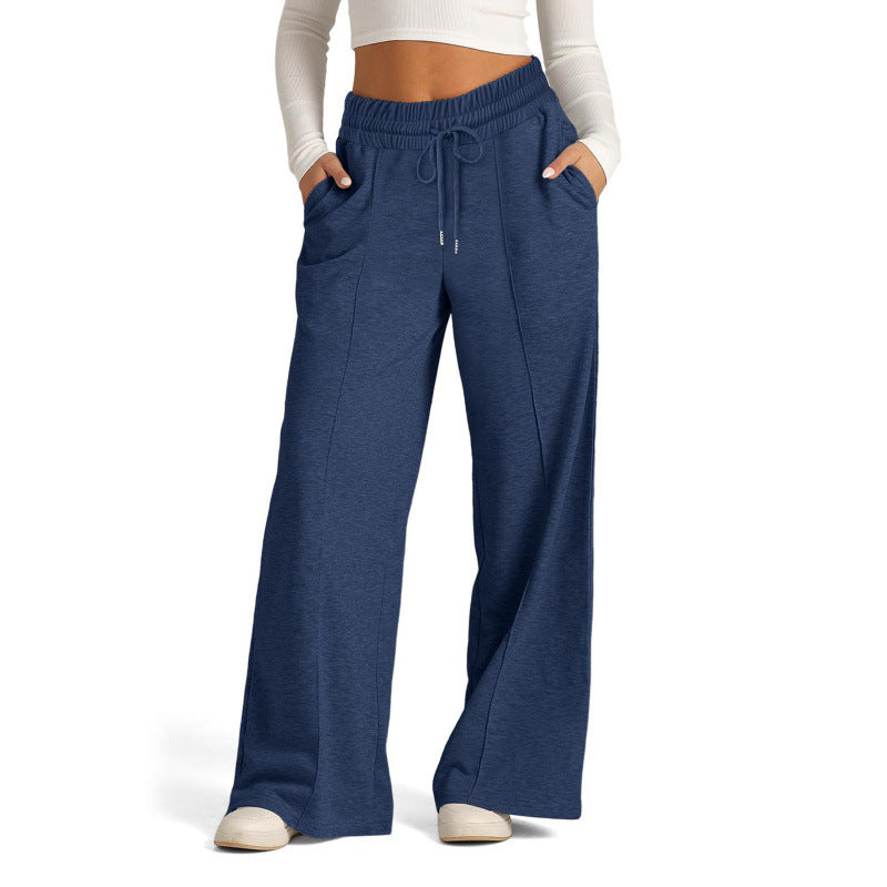 Damen weite Sweatpants mit hohem Bund und Tunnelzug Nord Taschen