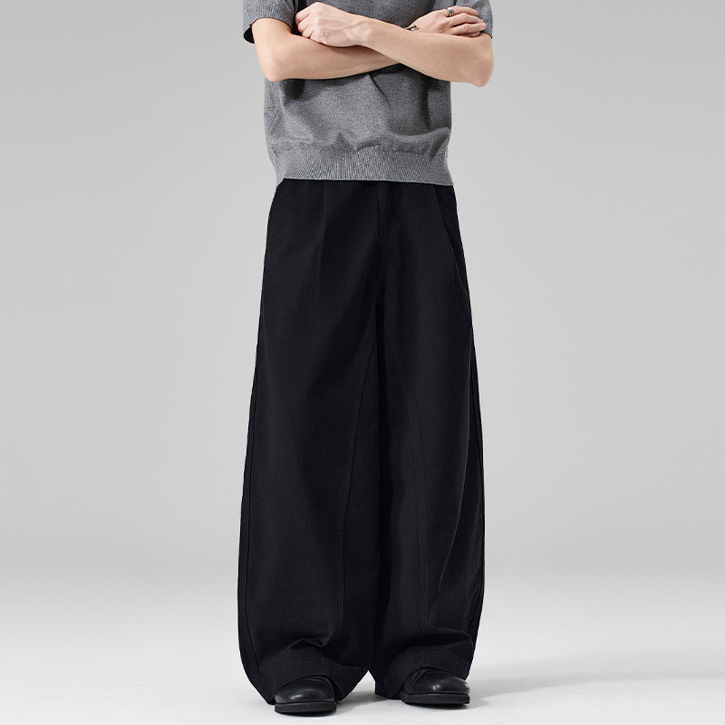 Herren Ultraweite Baumwoll‑Twill‑Hose mit Bundfalte und Palazzo‑Silhouette Nord Taschen
