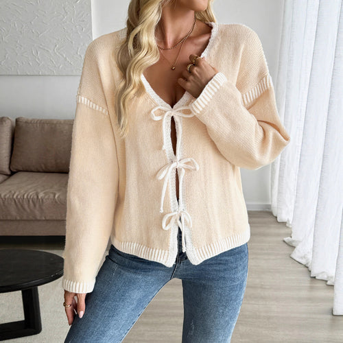 Damen Lässiger Strickcardigan mit Schnüroptik Nord Taschen