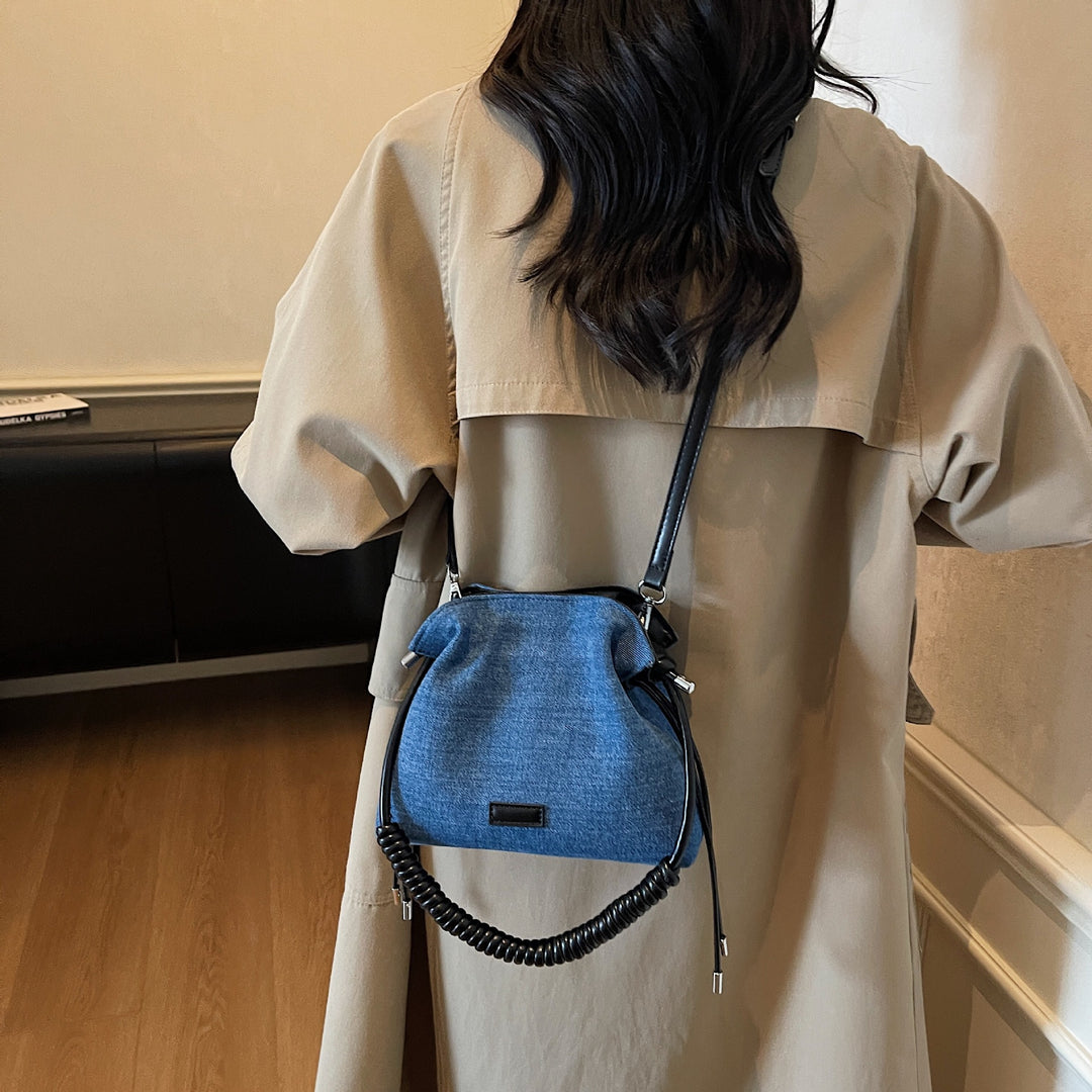 Damen lässige Beuteltasche mit geflochtenem Henkel Nord Taschen