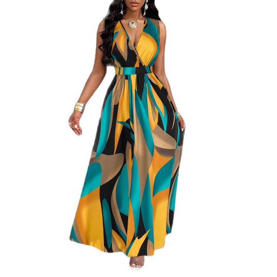 Damen Maxi-Kleid mit elegantem V-Ausschnitt Nord Taschen