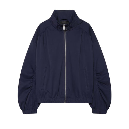 Damen Cropped-Blouson mit hohem Stehkragen, voluminösen Raffungärmeln und Metallreißverschluss Nord Taschen