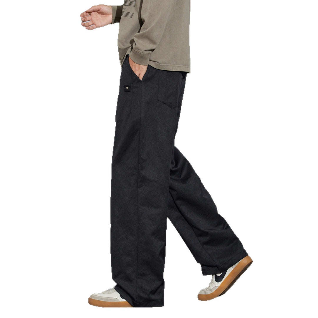 Herren Weite Relaxed‑Fit Stoffhose mit Tunnelzug & Bügelfalte Nord Taschen
