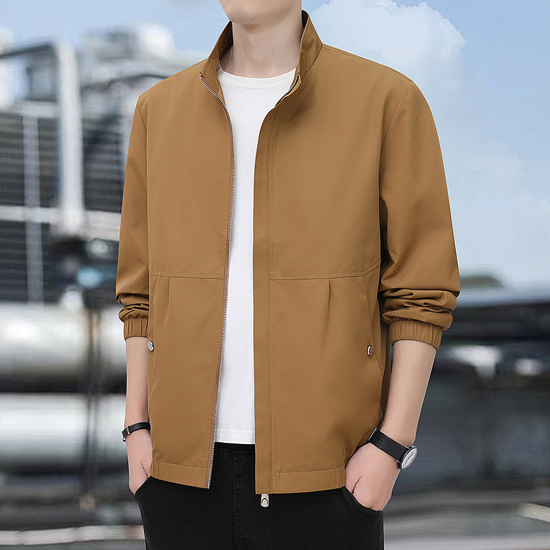 Herren Leichte Urban-Windjacke mit Stehkragen, Reißverschluss und elastischen Bündchen Nord Taschen