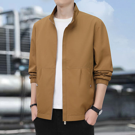 Herren Leichte Urban-Windjacke mit Stehkragen, Reißverschluss und elastischen Bündchen Nord Taschen
