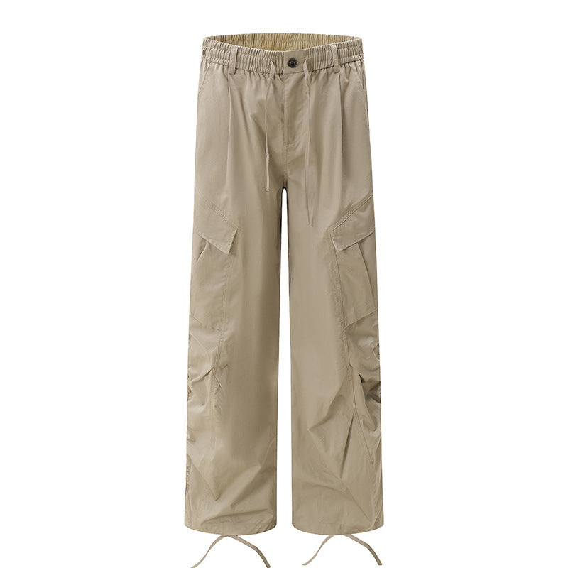 Damen Weite Cargo‑Palazzo‑Hose mit Tunnelzugbund und verstellbaren Saumkordeln Nord Taschen