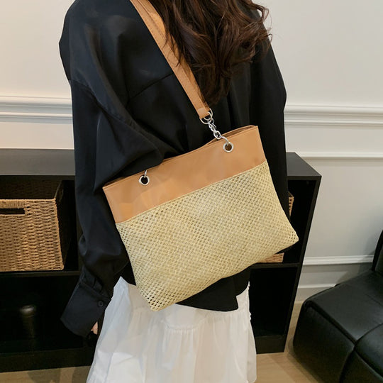 Damen elegante Handtasche aus geflochtenem Material mit luxuriösen Akzenten Nord Taschen