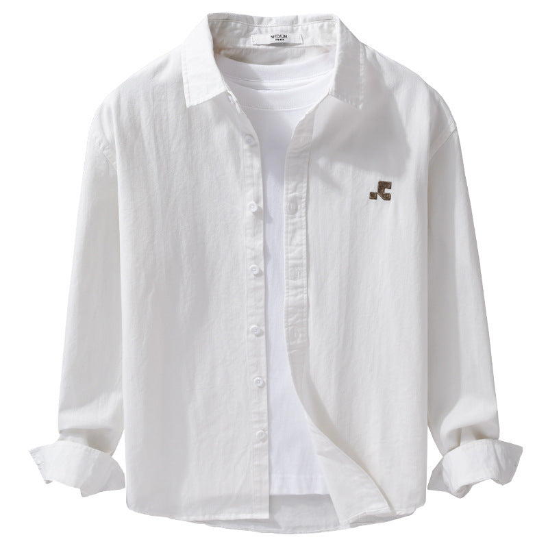Herren Lässiges Baumwoll-Overshirt mit Kentkragen, dezentem Sticklogo und Relaxed‑Fit Nord Taschen
