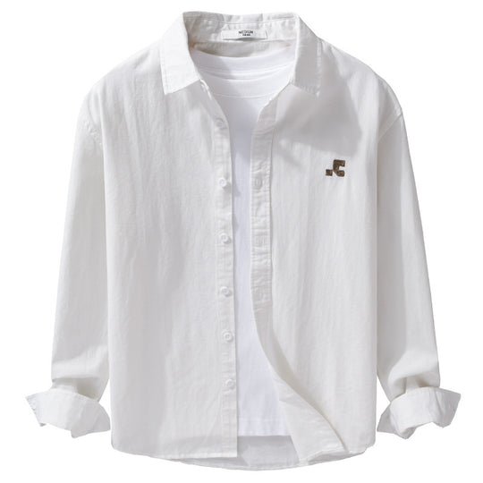 Herren Lässiges Baumwoll-Overshirt mit Kentkragen, dezentem Sticklogo und Relaxed‑Fit Nord Taschen