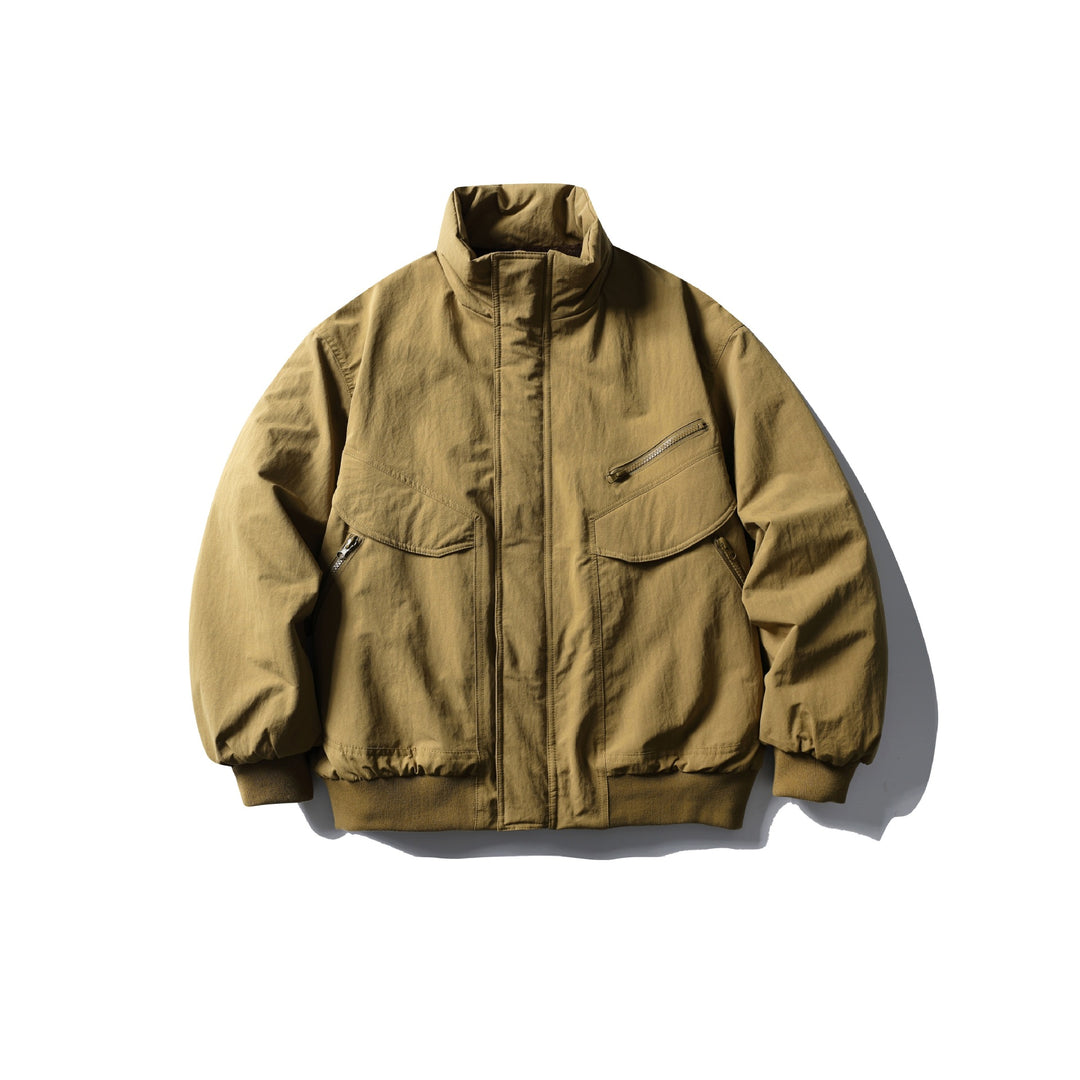 Herren Boxy-Utility-Bomberjacke mit hohem Stehkragen, verdeckter Frontblende und Zip-Brusttasche Nord Taschen