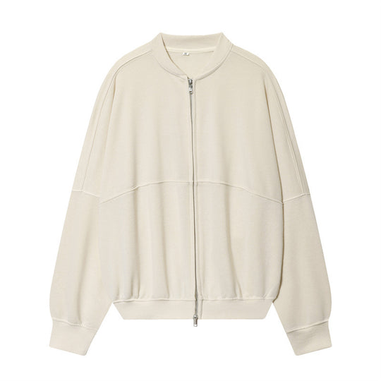Damen Oversize-Sweatjacke mit Zwei-Wege-Reißverschluss und geripptem Bund Nord Taschen