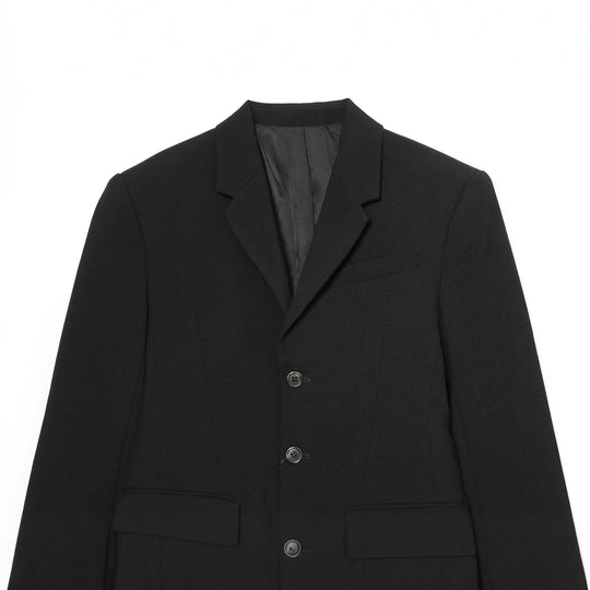 Damen Langer Blazer mit Reverskragen, tailliertem Schnitt und drei Knöpfen Nord Taschen