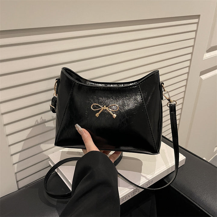 Damen elegante Umhängetasche mit verschließendem Schleifendesign Nord Taschen