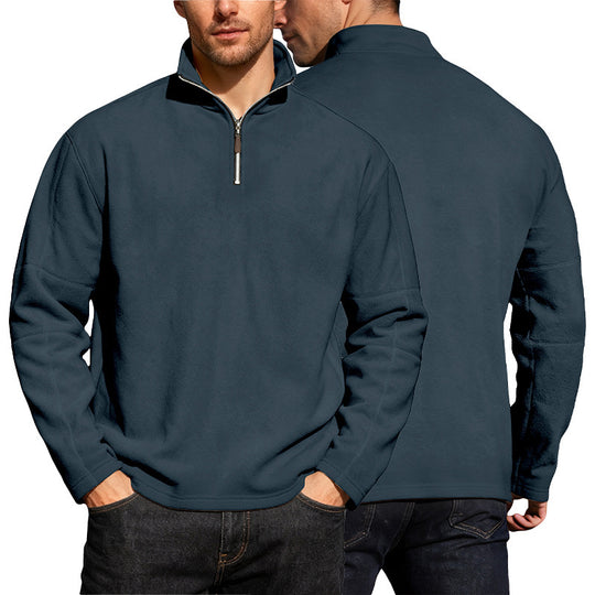 Herren Thermo-Fleece-Halbzip-Pullover mit Stehkragen Nord Taschen